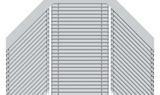 Illustration eines modernen Rollladen-Systems in geschlossenem Zustand
